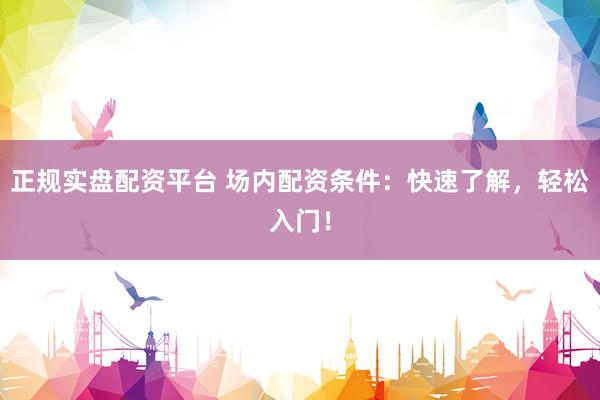 正规实盘配资平台 场内配资条件：快速了解，轻松入门！