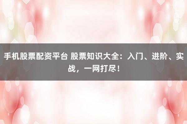 手机股票配资平台 股票知识大全：入门、进阶、实战，一网打尽！