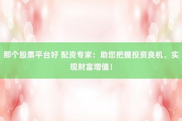 那个股票平台好 配资专家：助您把握投资良机，实现财富增值！