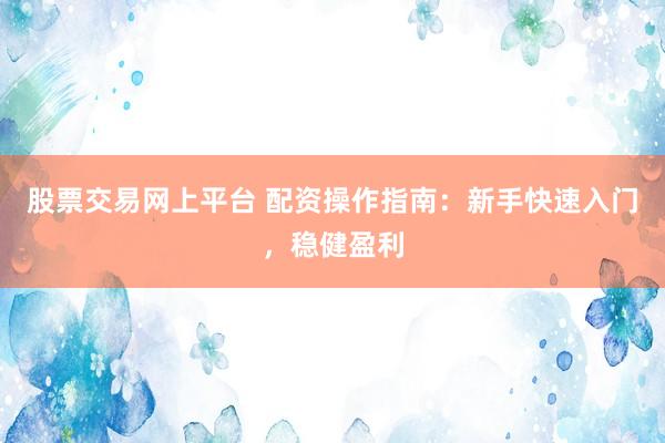 股票交易网上平台 配资操作指南：新手快速入门，稳健盈利