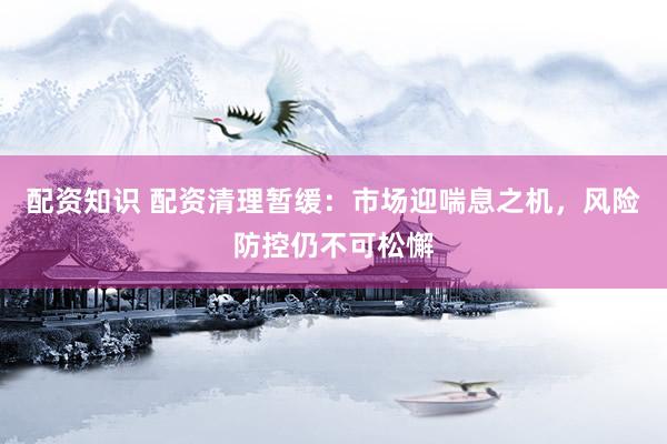 配资知识 配资清理暂缓：市场迎喘息之机，风险防控仍不可松懈