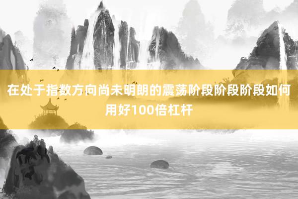 在处于指数方向尚未明朗的震荡阶段阶段阶段如何用好100倍杠杆