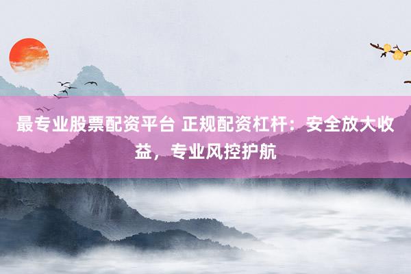 最专业股票配资平台 正规配资杠杆：安全放大收益，专业风控护航