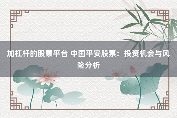 加杠杆的股票平台 中国平安股票：投资机会与风险分析